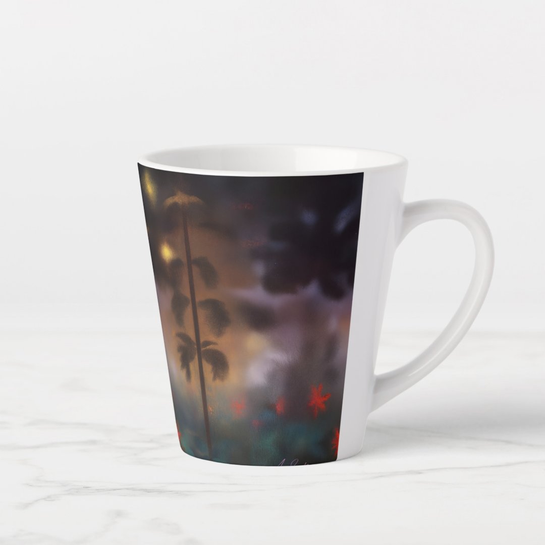 Evening Flowers Latte Mug