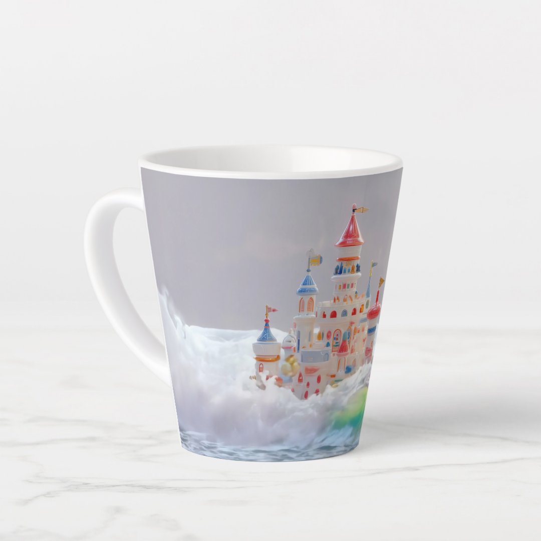 Magical Castle in the Waves Latte Mug