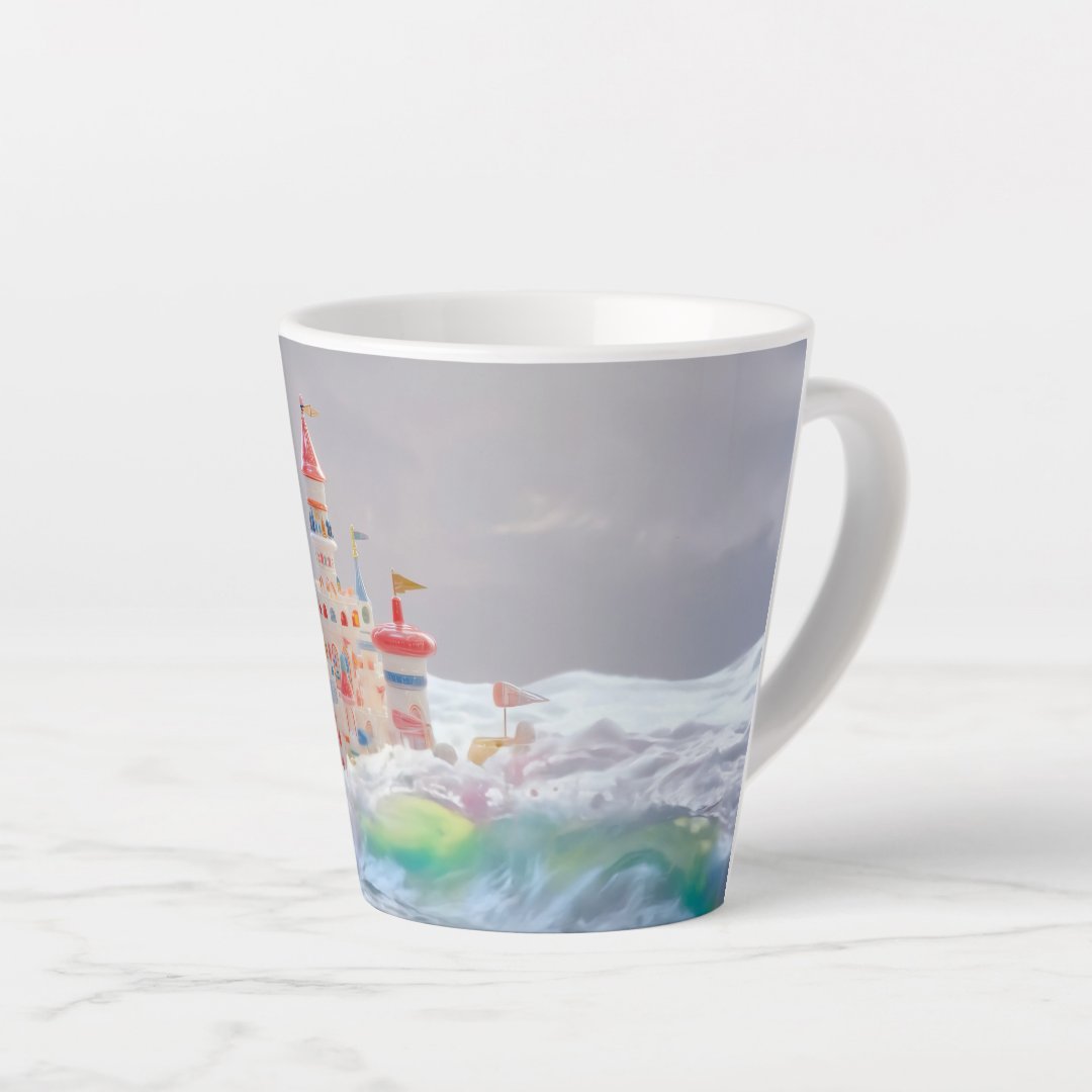 Magical Castle in the Waves Latte Mug