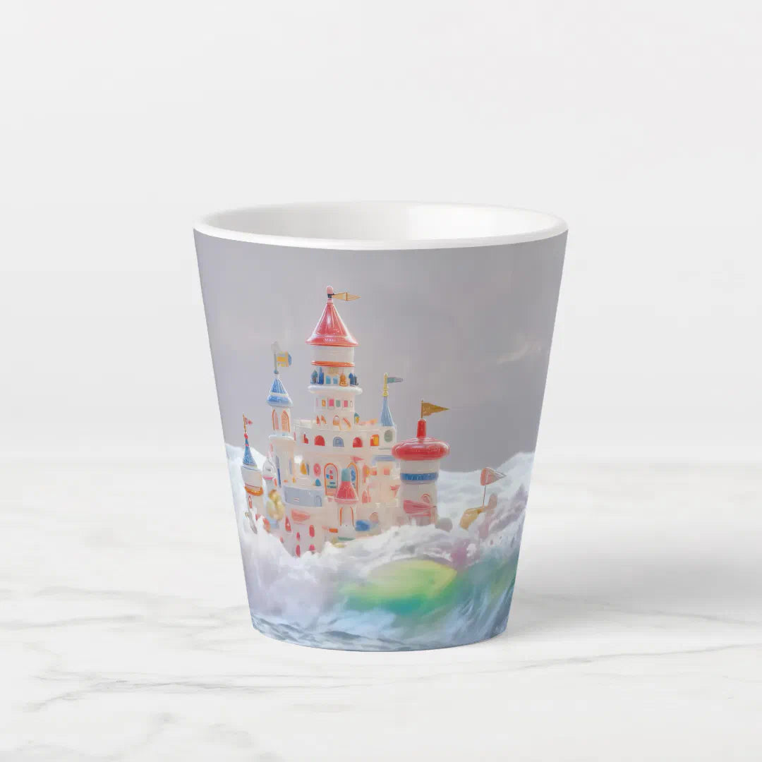 Magical Castle in the Waves Latte Mug