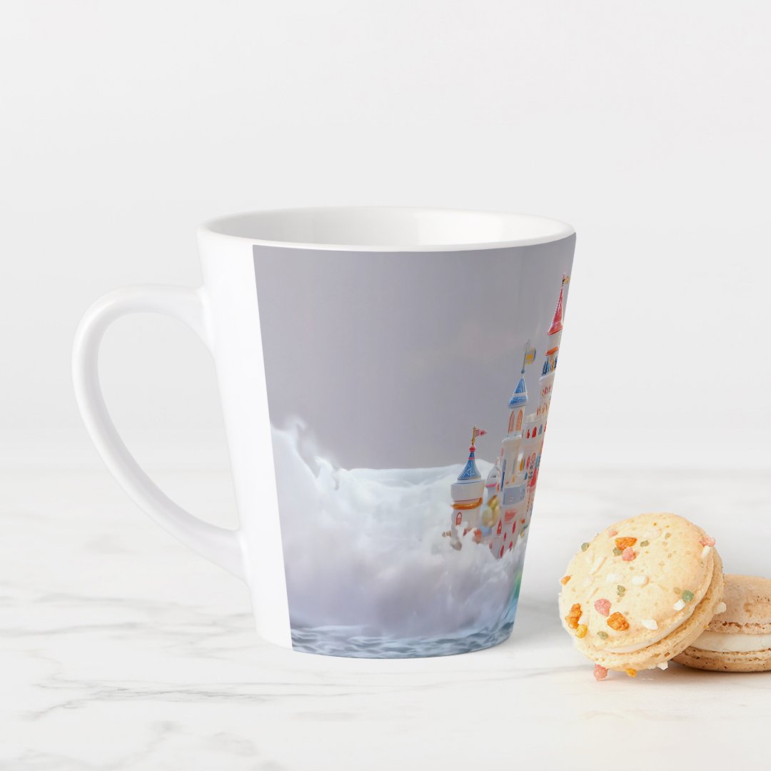 Magical Castle in the Waves Latte Mug