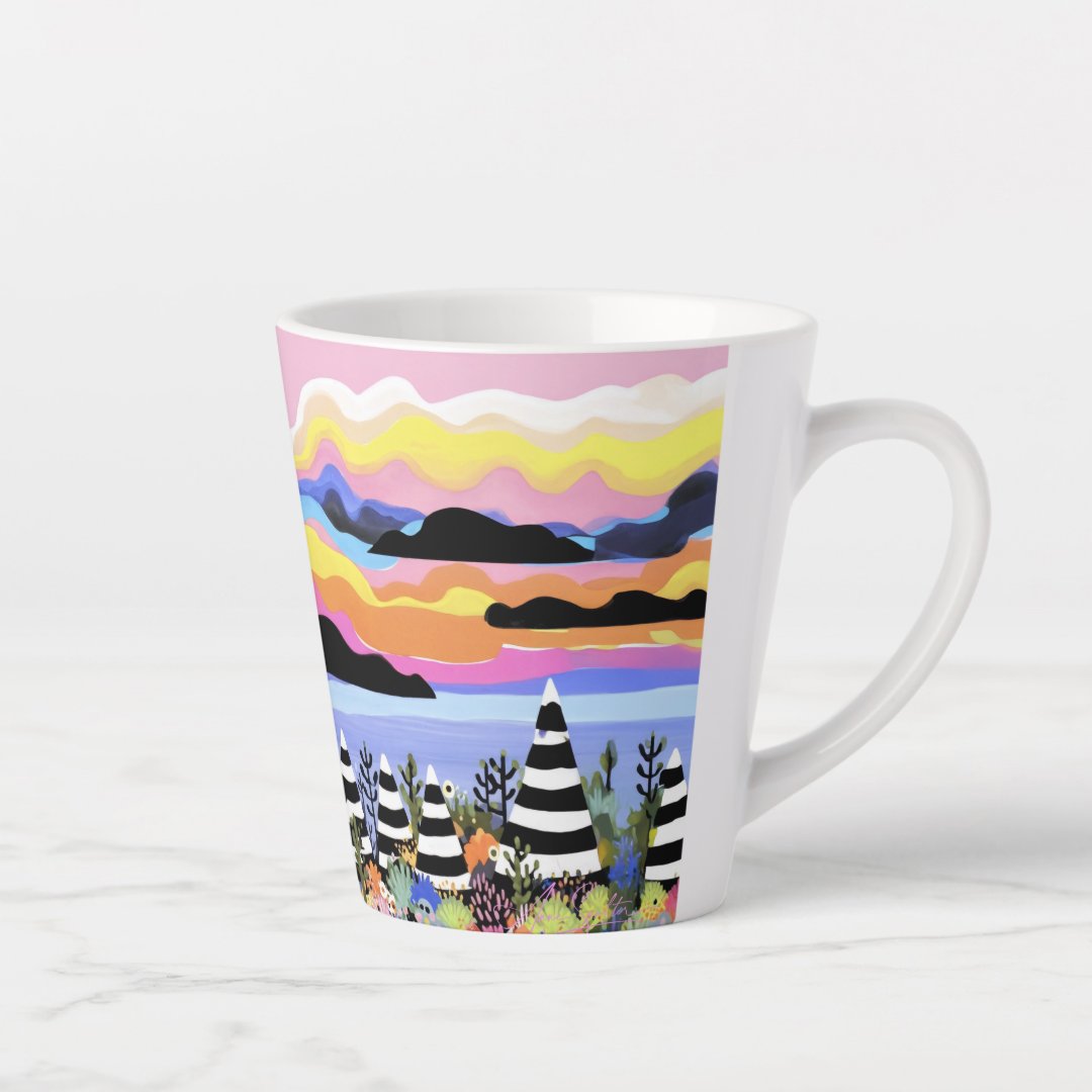 Sunrise with UFO Latte Mug