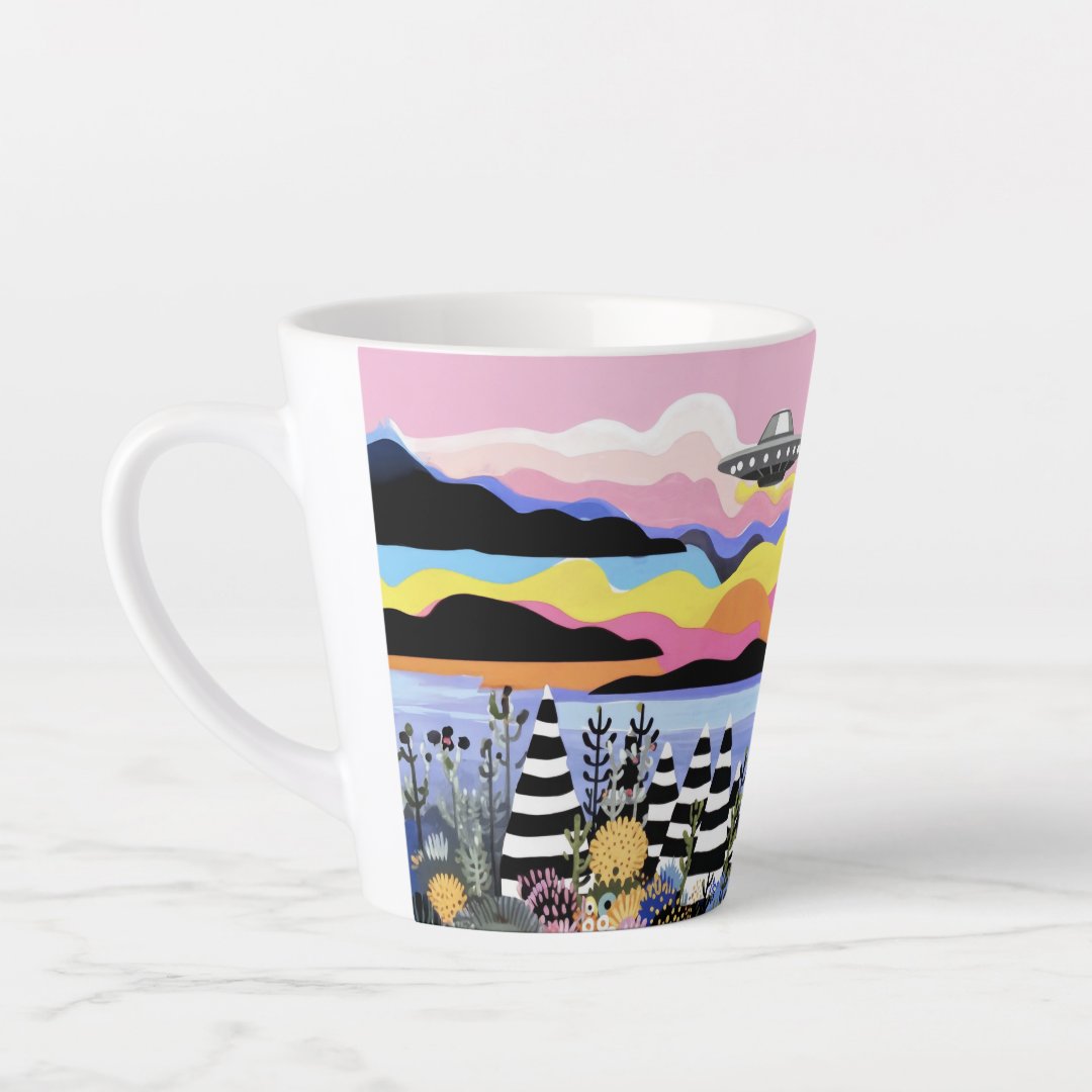 Sunrise with UFO Latte Mug