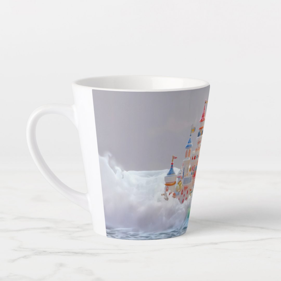 Magical Castle in the Waves Latte Mug