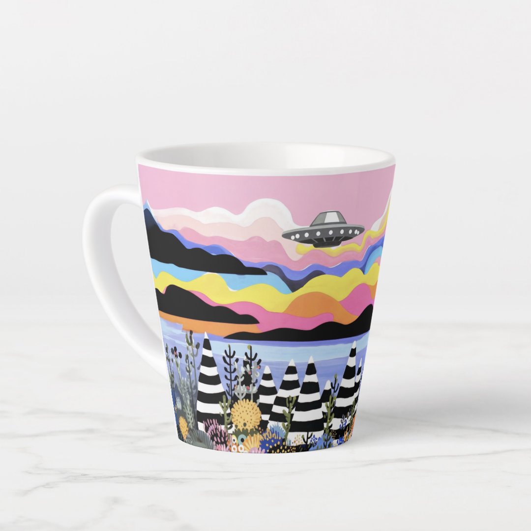 Sunrise with UFO Latte Mug