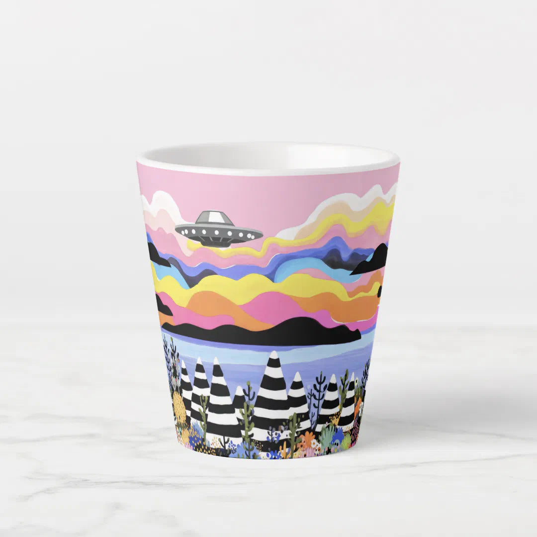 Sunrise with UFO Latte Mug
