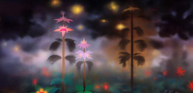 Evening Flowers Latte Mug